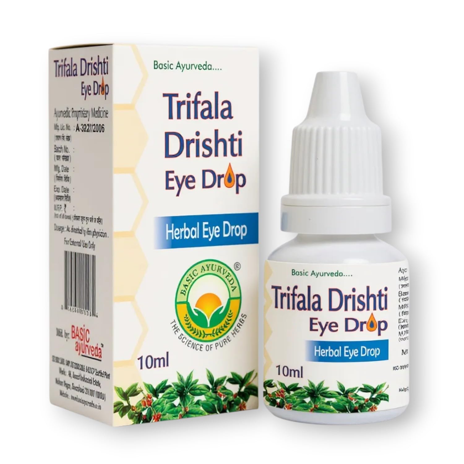 Basic Ayurveda Triphala Drishti Eye Drop 10ml – Pack of 9 | Ayurvedic Formula with Triphala and Honey | Cooling Support for Daily Use