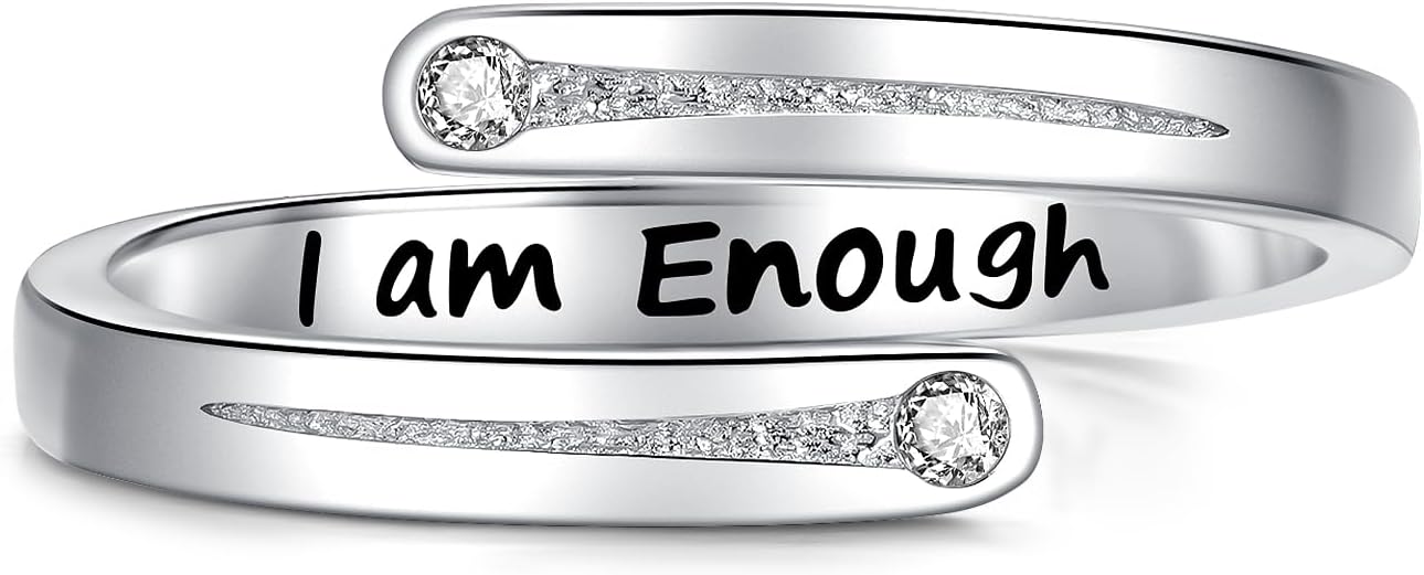 925 Sterling Silver Inspirational Ring Adjustable Thumb Rings for Women - Image 2