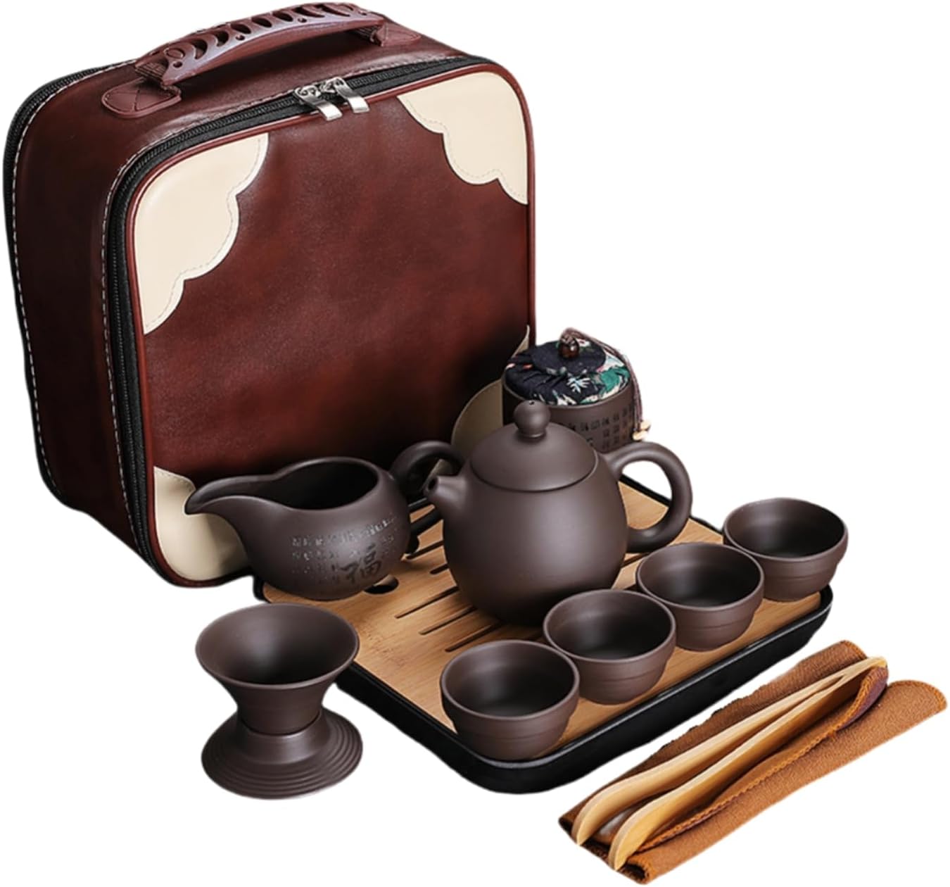 Runsweat番茶セット多目的茶器セット陶器収納バッグ付き (ドラゴンエッグ鍋) [並行輸入品]