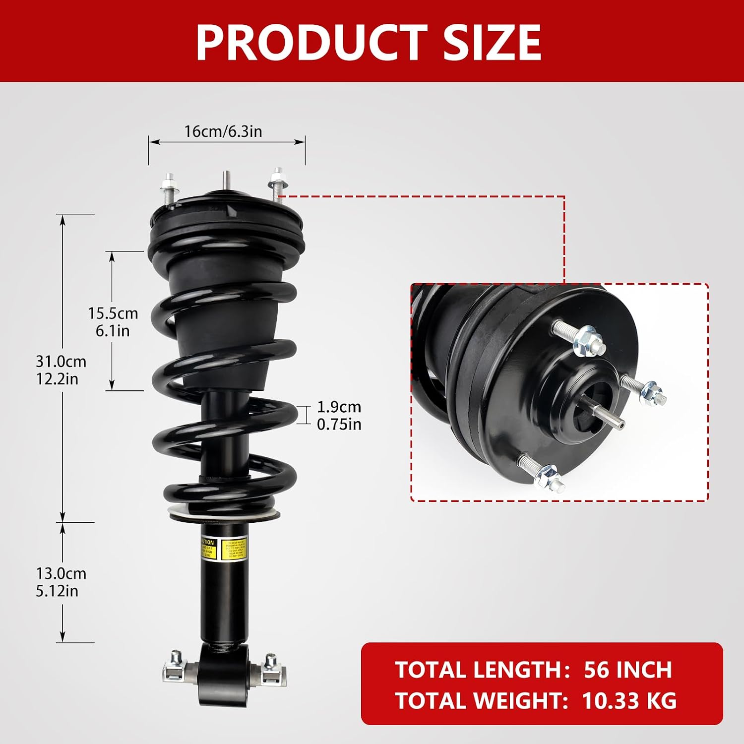 Pair Front Shock Absorber Magnetic Strut Assembly Spring With Electric Suspension Compatible with Cadillac Escalade Chevy Suburban Tahoe GMC Yukon XL Sierra 1500 2007-2014 Replace For 580-435