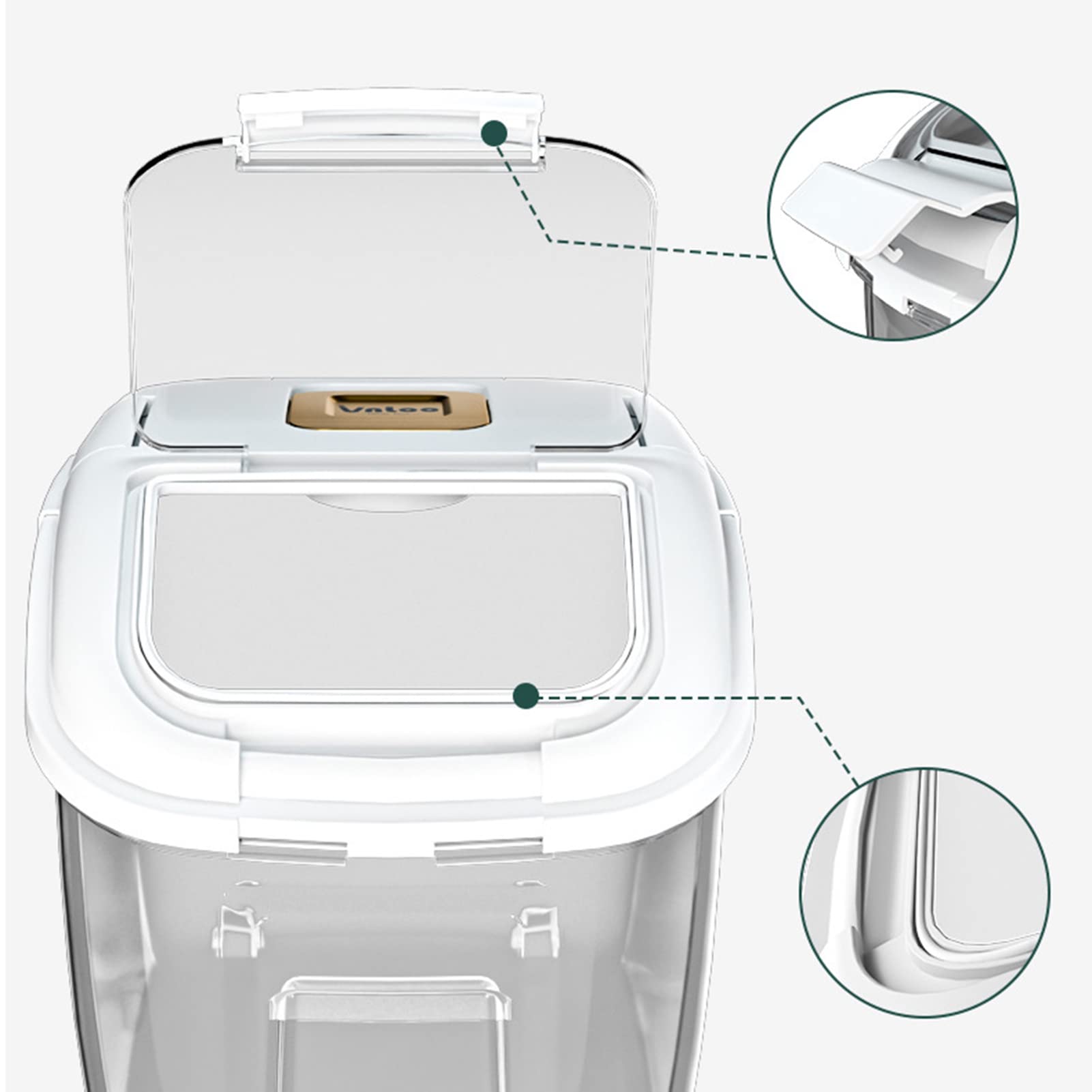 Grand Récipient à Riz - Boîte De Conservation Alimentaire Anti-Humidité,Roulant Hermétique Anti-Humidité Et Anti-Moucherons Grande Capacité Pour Restaurant, Placard, Pâtes, Café, Céréales, Collations