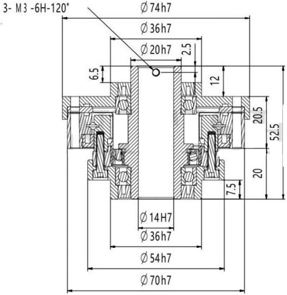 Harmonic Reducer ZXK14-30 High-Precision Automated Industrial Robot Arm Servo Stepping Machine Dog Reducer 30-50-80-100(ZXK14-50)
