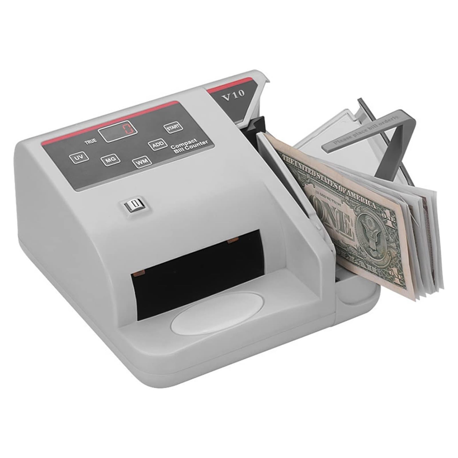 Mini contador de dinero portátil para detección de divisas, antifalsificación UV/MG/WM, pantalla LED, conteo de facturas para todas las monedas extranjeras
