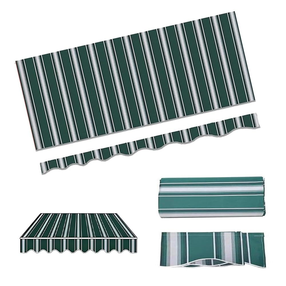 GJZQDKX Retractable Sunshade Canopy Replacement Fabric 250x200cm/300x250cm Durable Polyester Awning Cover for Outdoor Use (Green 12x8ft/3.5x2.5m)