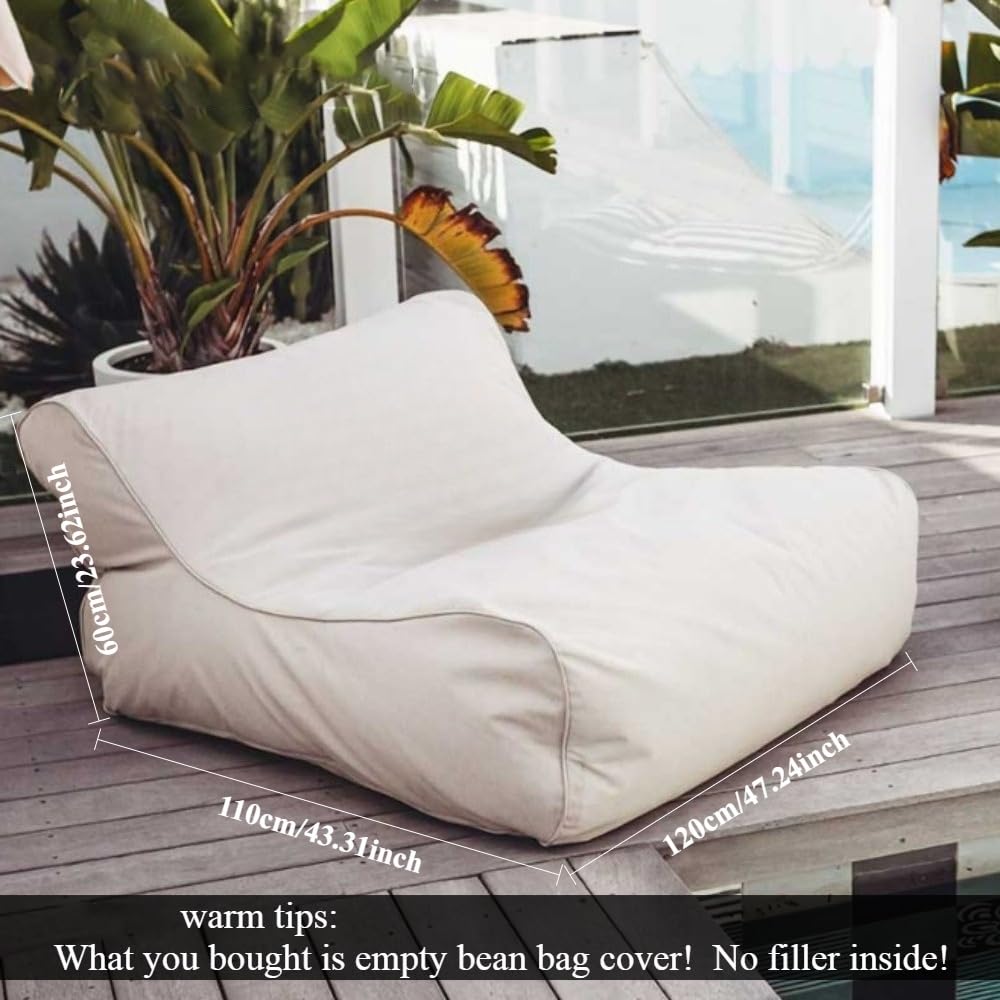 SXBCyan Funda Sillón Puff Impermeable Grande Puff Sofapara Exteriores, Sin Relleno, para Adultos, Oxford, For Jardín, Playa, Camping, Sofá Cama Salón(Dust Grey)