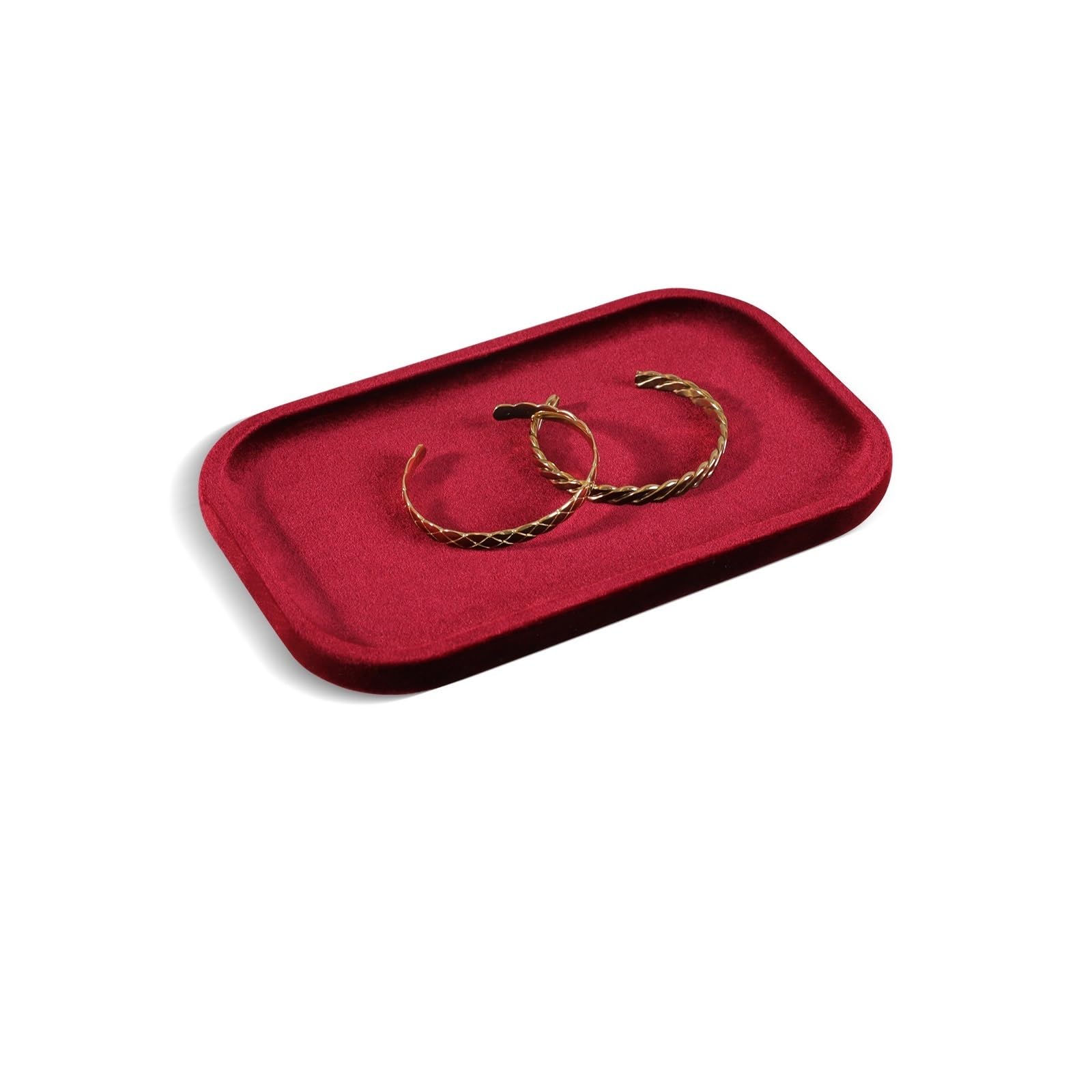 YGMNQAL Velvet Jewelry Tray Velvet Jewelry Flat Tray Ring Bracelet Necklace Earring Display Dish For Store Retail Counter Exhibition