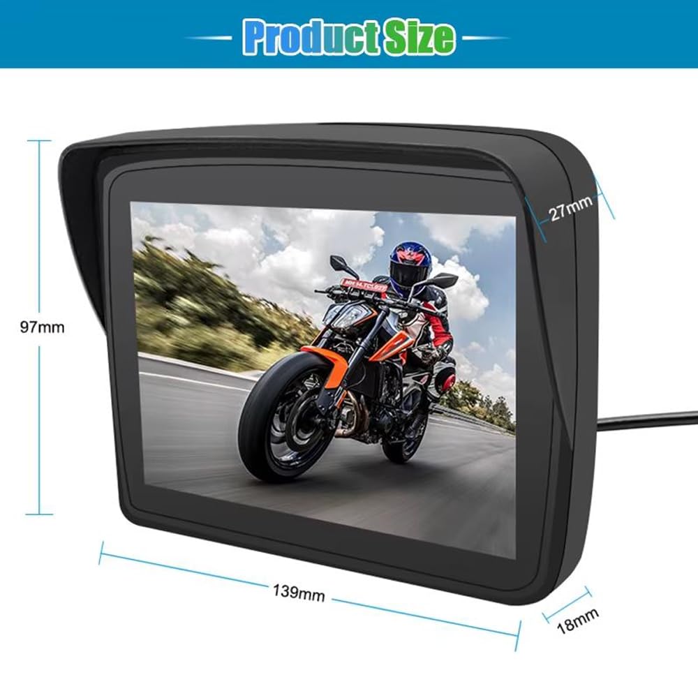 K750 - Navegador GPS para moto con auriculares Bluetooth, llamadas y mapas, sistema Carplay/Android para coche, tarjeta TF para música/películas y toma USB para manillar
