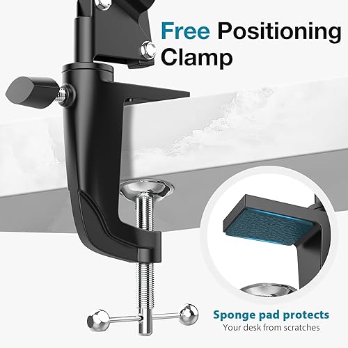 Miniatura 6 de InnoGear Escritorio con soporte de micrófono, brazo de brazo con gestión de cables para Blue Yeti HyperX QuadCast SoloCast Snowball Fifine Shure