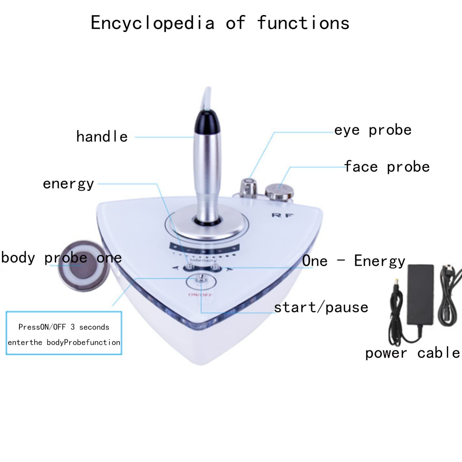 Radiofréquence RF bipolaire portable, mini machine de beauté anti-rides RF pour femmes, lifting du visage yeux élimination des rides appareil de soins de la peau perte de poids pour un usage domestiqu