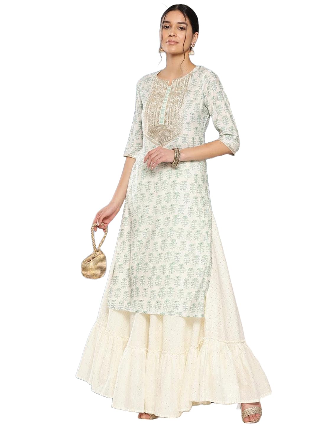 ANNI DESIGNER Women’s Cotton Blend Straight Fit Kurta ANNI DESIGNER Women’s Cotton Blend Straight Fit Kurta