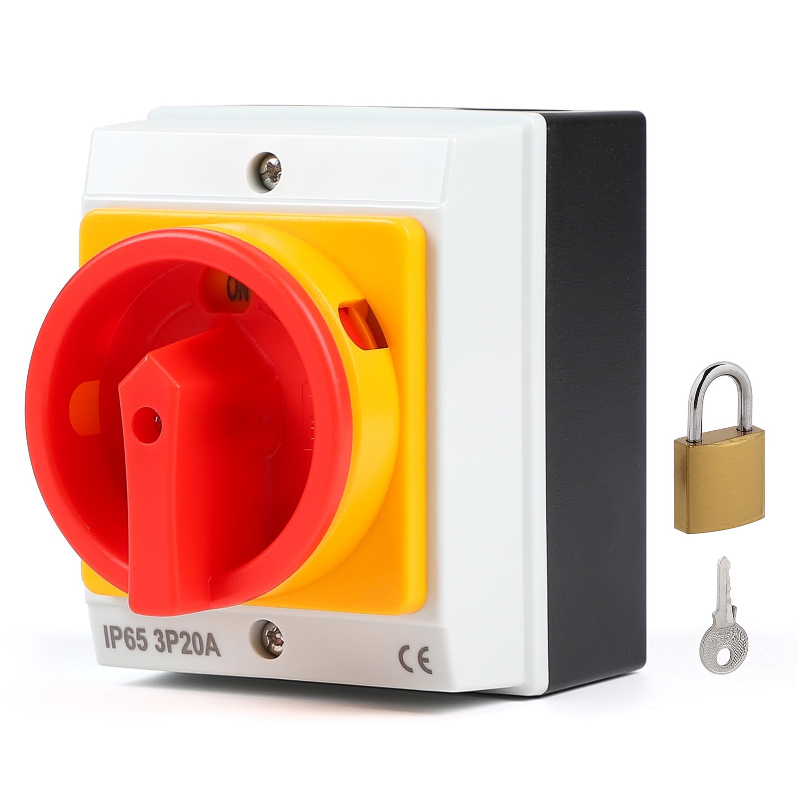 Interrupteur principal 20A boîtier rotatif tripolaire sectionneur circuit IP65 - 8