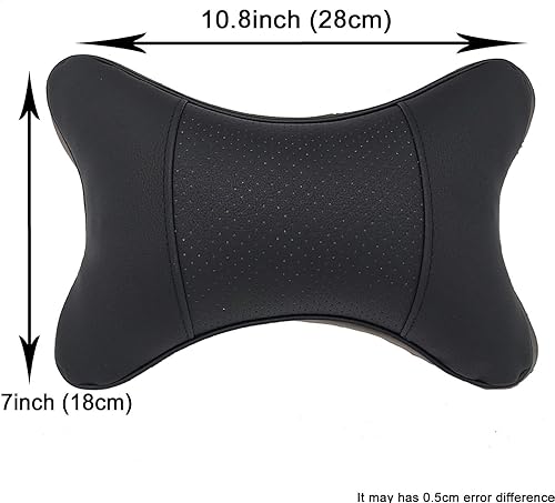 Miniatura 2 de Almohadas cervicales para el cuello del automóvil, paquete de 2 almohadas cervicales de piel sintética para viajes, almohadas rellenas de fibra