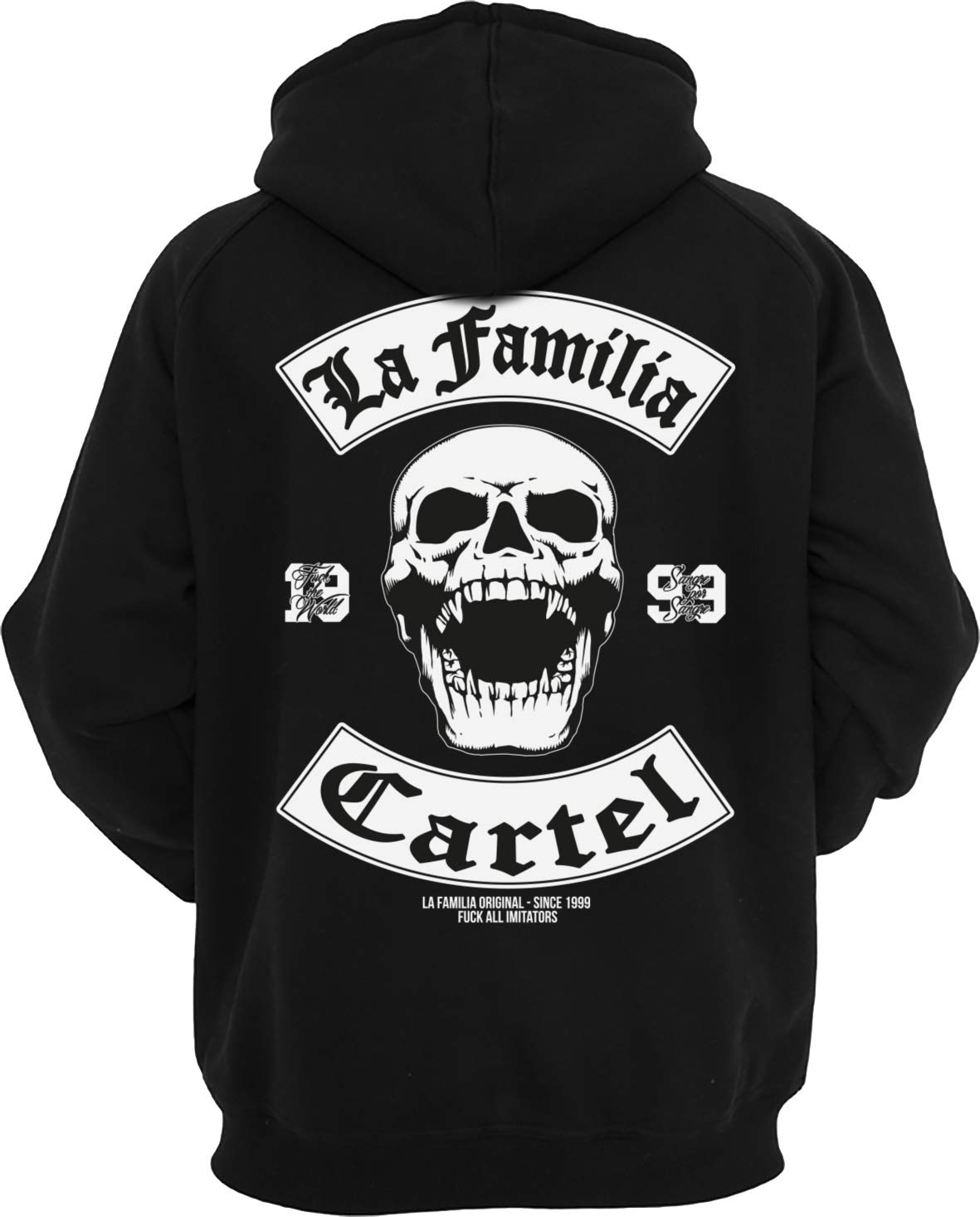 Mi Barrio La Familia Original Mc13 - Chaqueta con capucha con cremallera, color negro