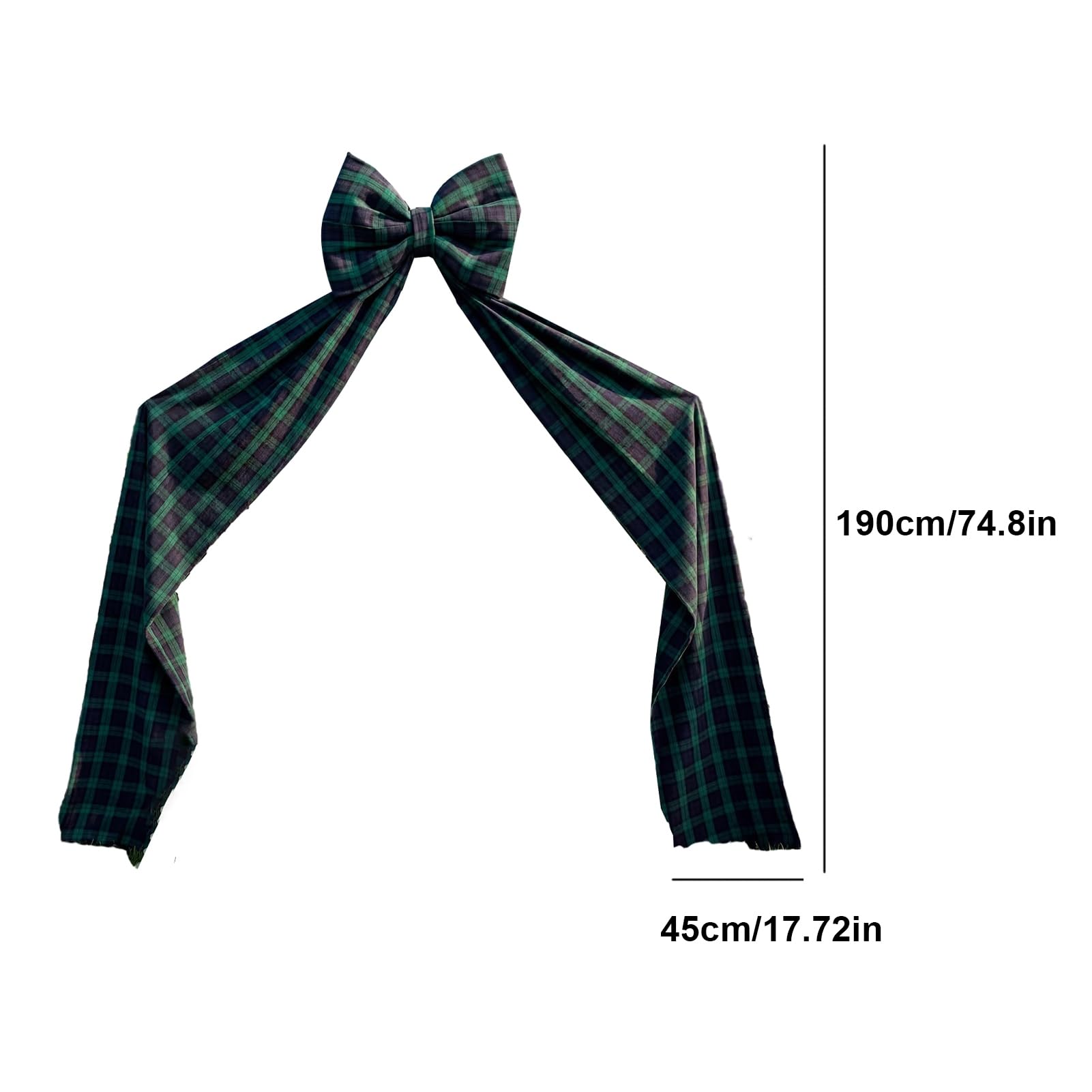 Olbrzymia zielona kokarda w kratę, ponadwymiarowa dekoracja ścienna, 180 x 45 cm, wstążka na baby shower, ślub, artykuły na przyjęcie urodzinowe, zielona
