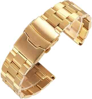Amazon | Reinherz 時計バンド 腕時計ベルト 18mm ゴールド 金属