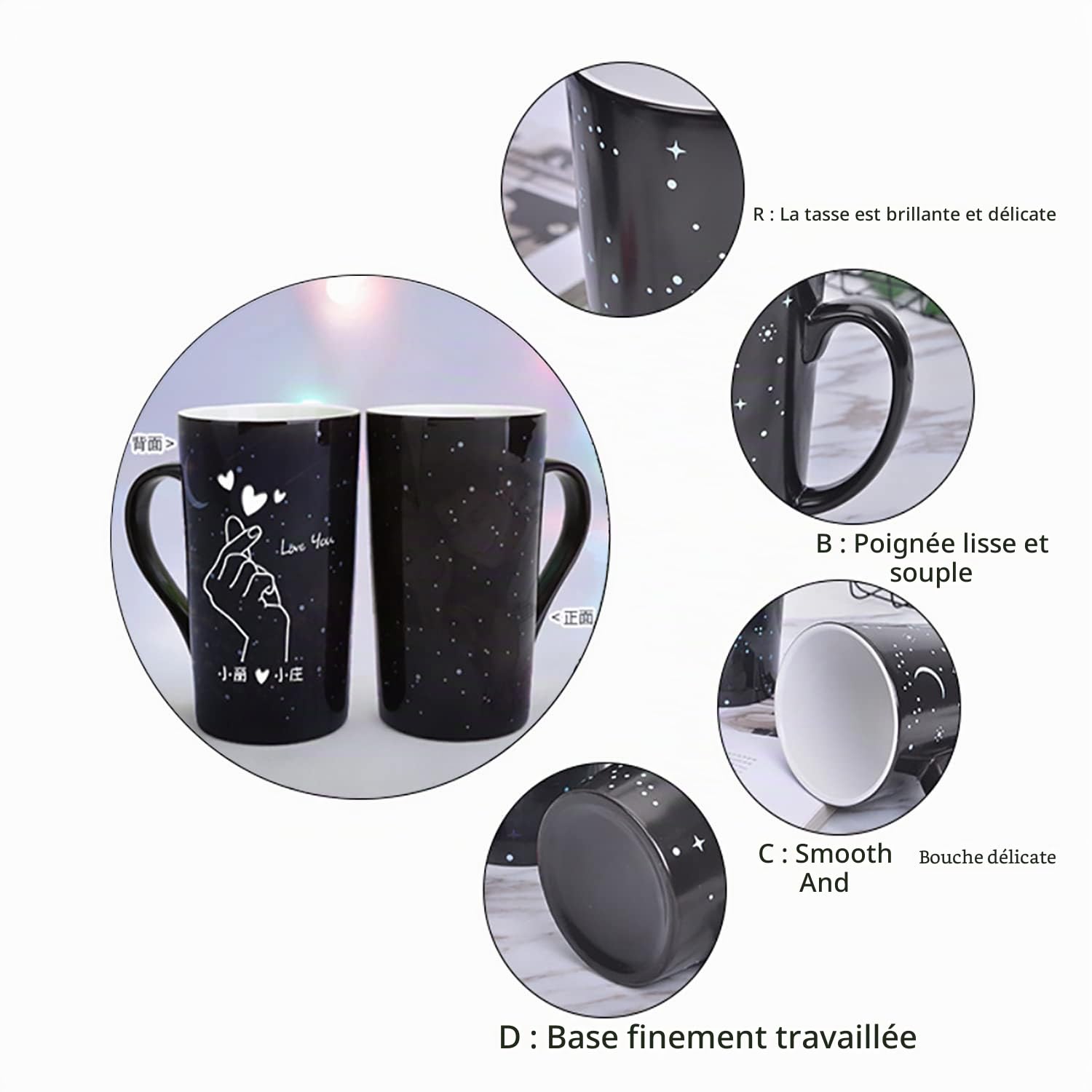 Tasse Magique Personnalisee Photo Thermochromique,Cadeau Personalisierte