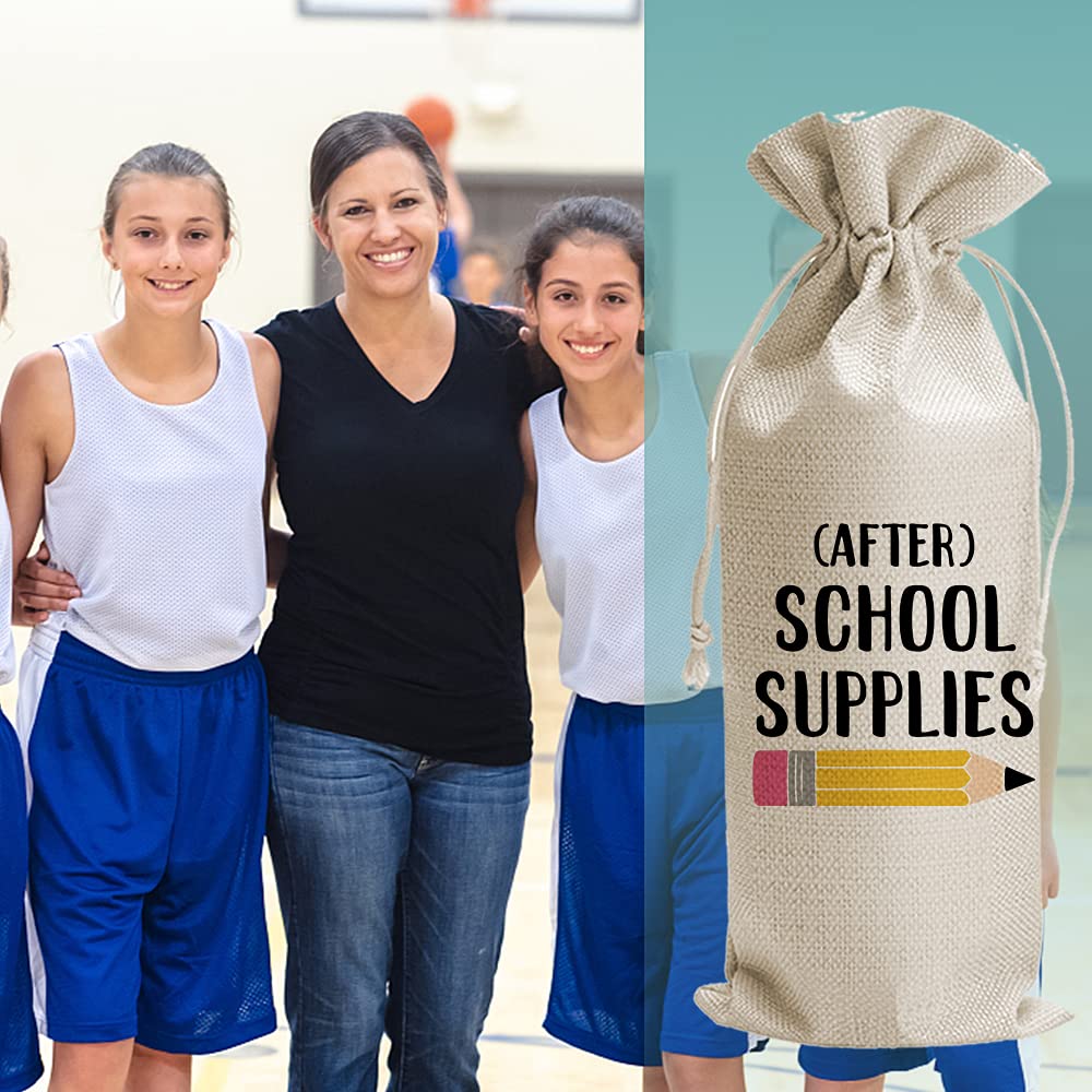 JioJio Chan Teacher's Day Gifts Wine Bags, Best Teacher Appreciation, Birthday Gifts for Women from Student, Burlap Drawstring Wine Bag