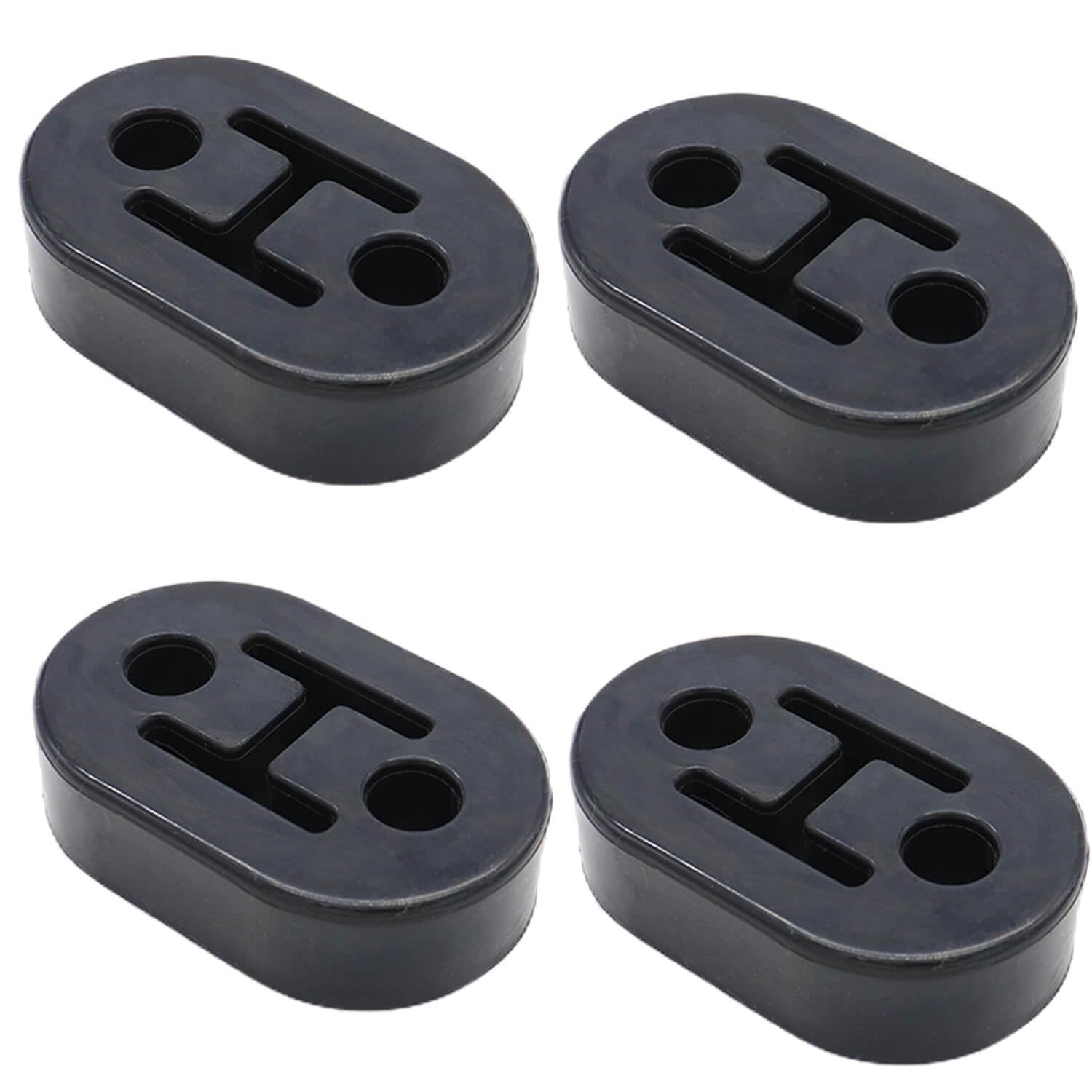 ACCYPRO 4PCS Car Exhaust Rubber Hanger Universal Heavy Duty Rubber Exhaust Bracket Bushing Mount 2 Holes 0.43inch (2 Holes)