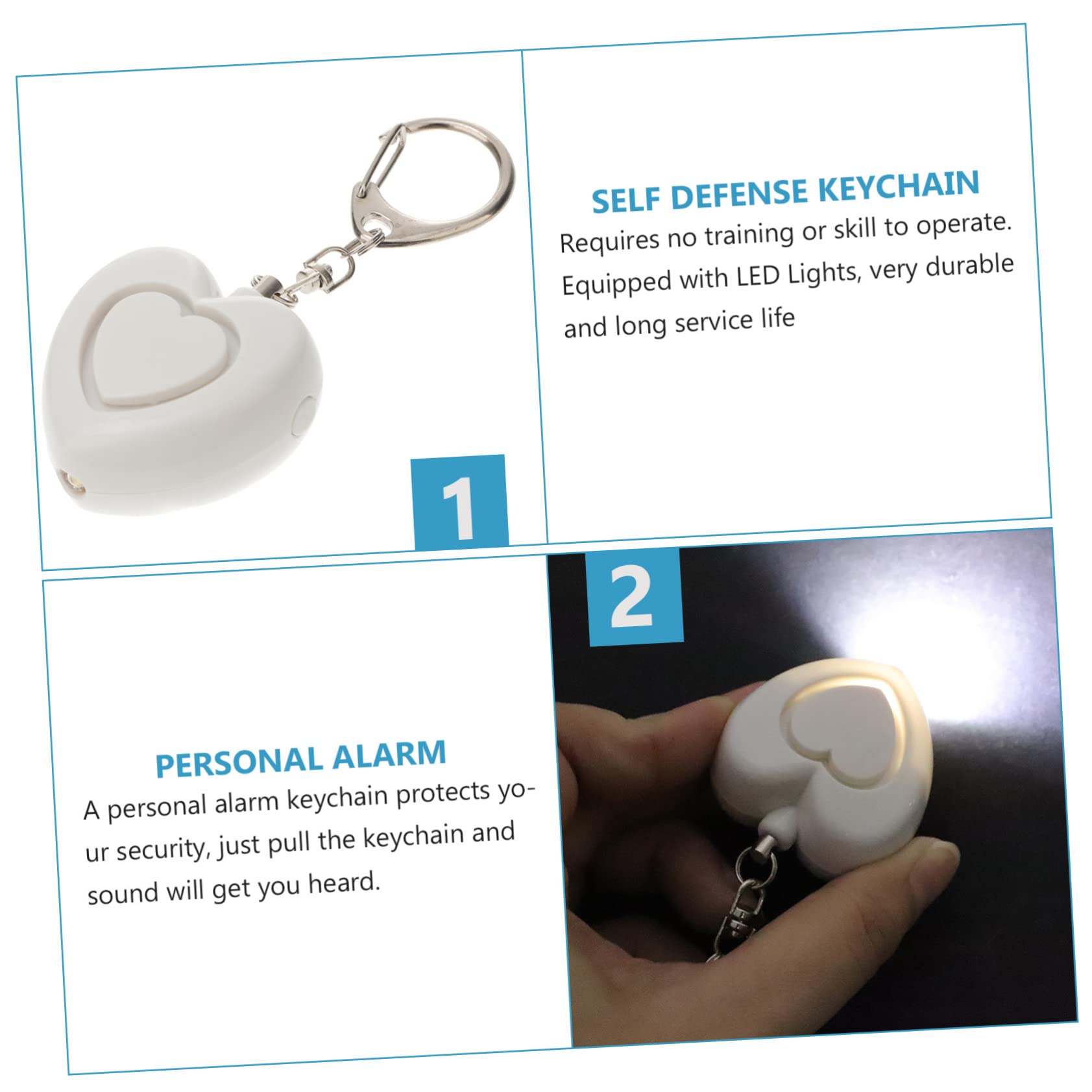 5piezas Alarma Personal Forma De con Luz Led De Seguridad para Mujeres Alarma De Personal para Emergencias y Situaciones