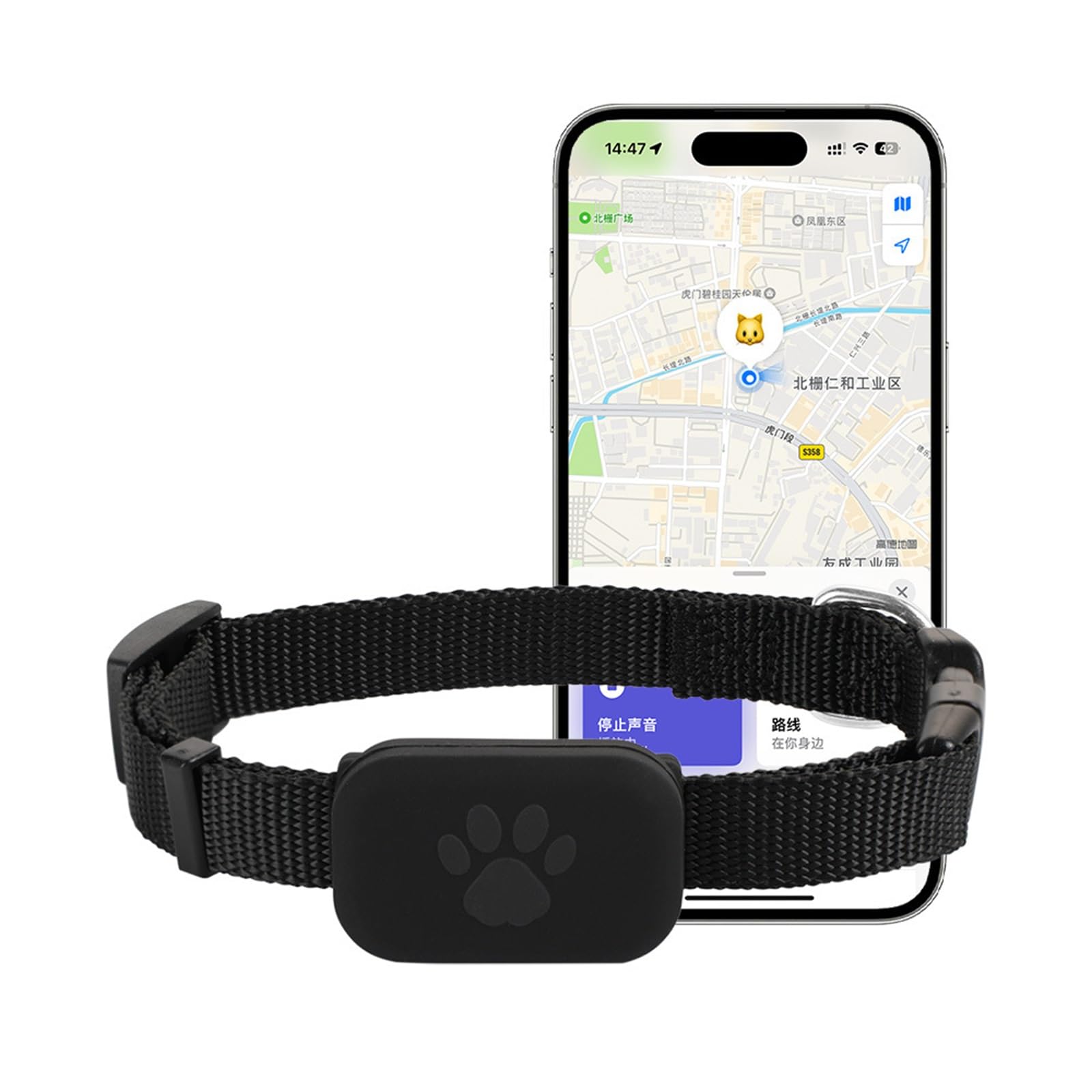 Dispositivo GPS for animali domestici senza abbonamento: aggiornamenti sulla posizione in tempo reale, compatibile con Trova il mio, medaglietta compatta for piccoli animali, localizzatore di oggetti