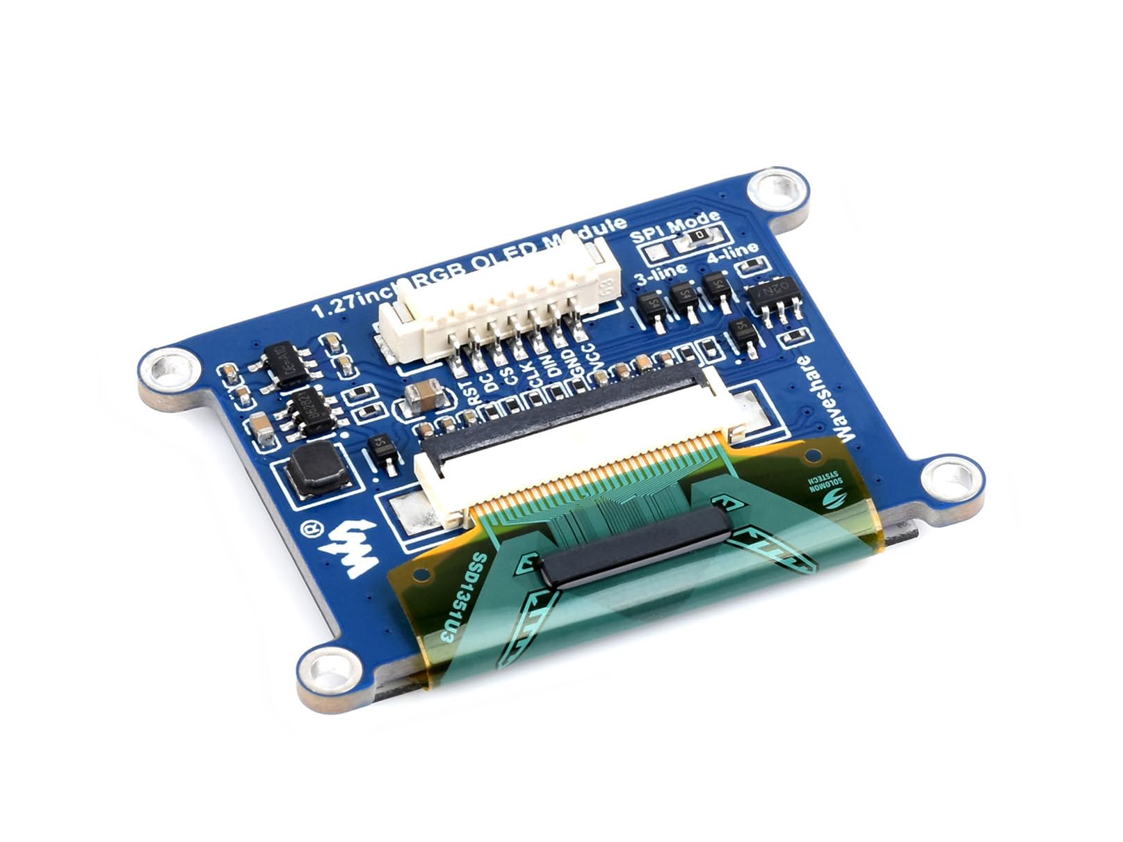 1.27 Inch RGB OLED Module for Raspberry Pi/Arduino/STM32 128×96 Display 262K Colors Onboard Driver SSD1351 SPI Interface