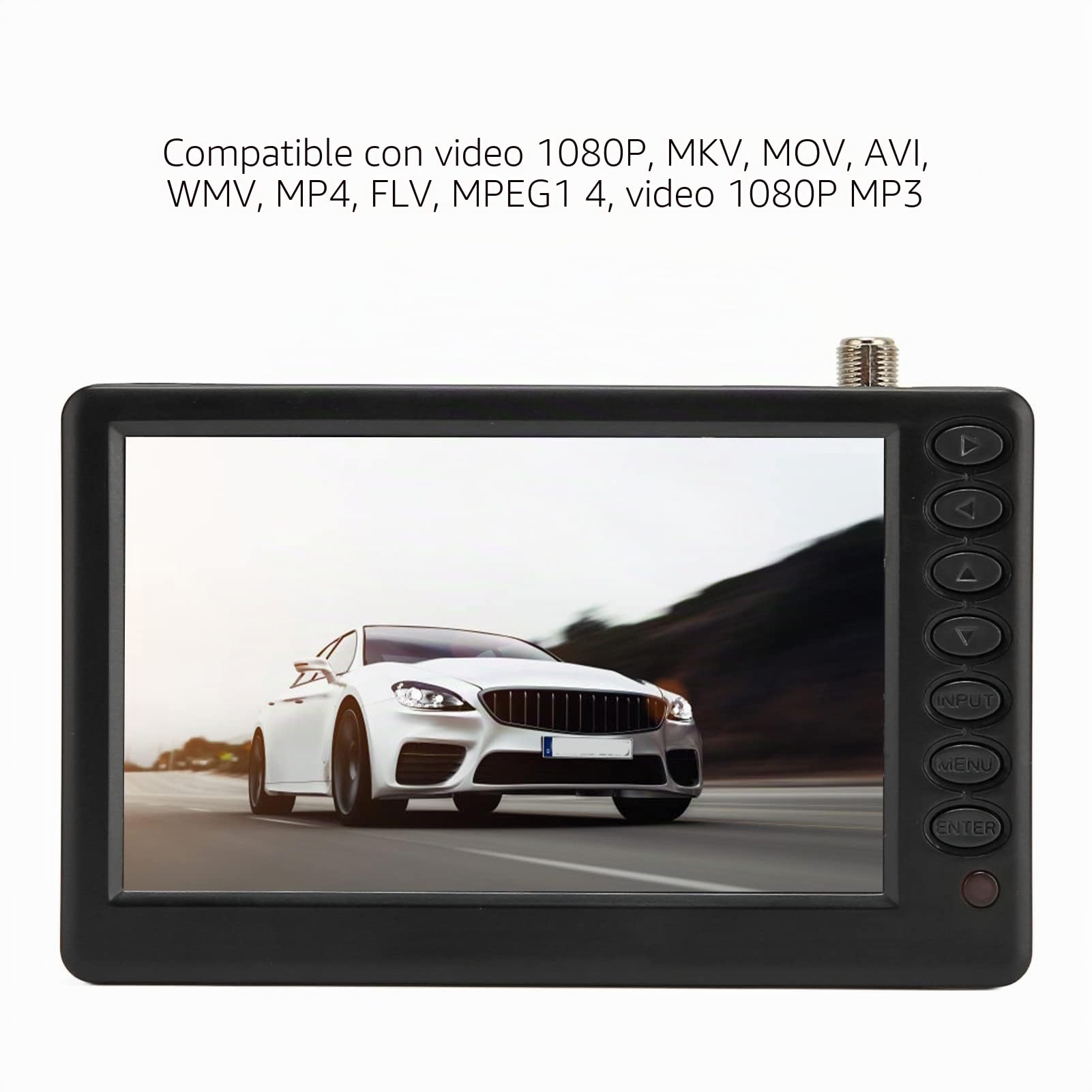TV Digital Portátil HD de 5 Pulgadas 1080P Con Interfaz Enriquecida Y Soporte, Compatible Con TV Analógica/Digital/ATV/Radio FM, Múltiples Formatos de Video, Para Cocina, Automóvil