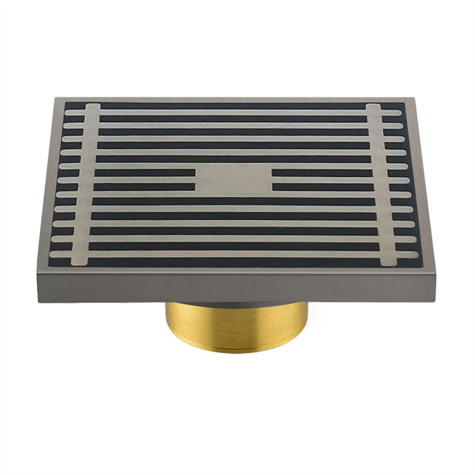 Bonde de douche carrée 10cm en laiton gris anthracite brossé