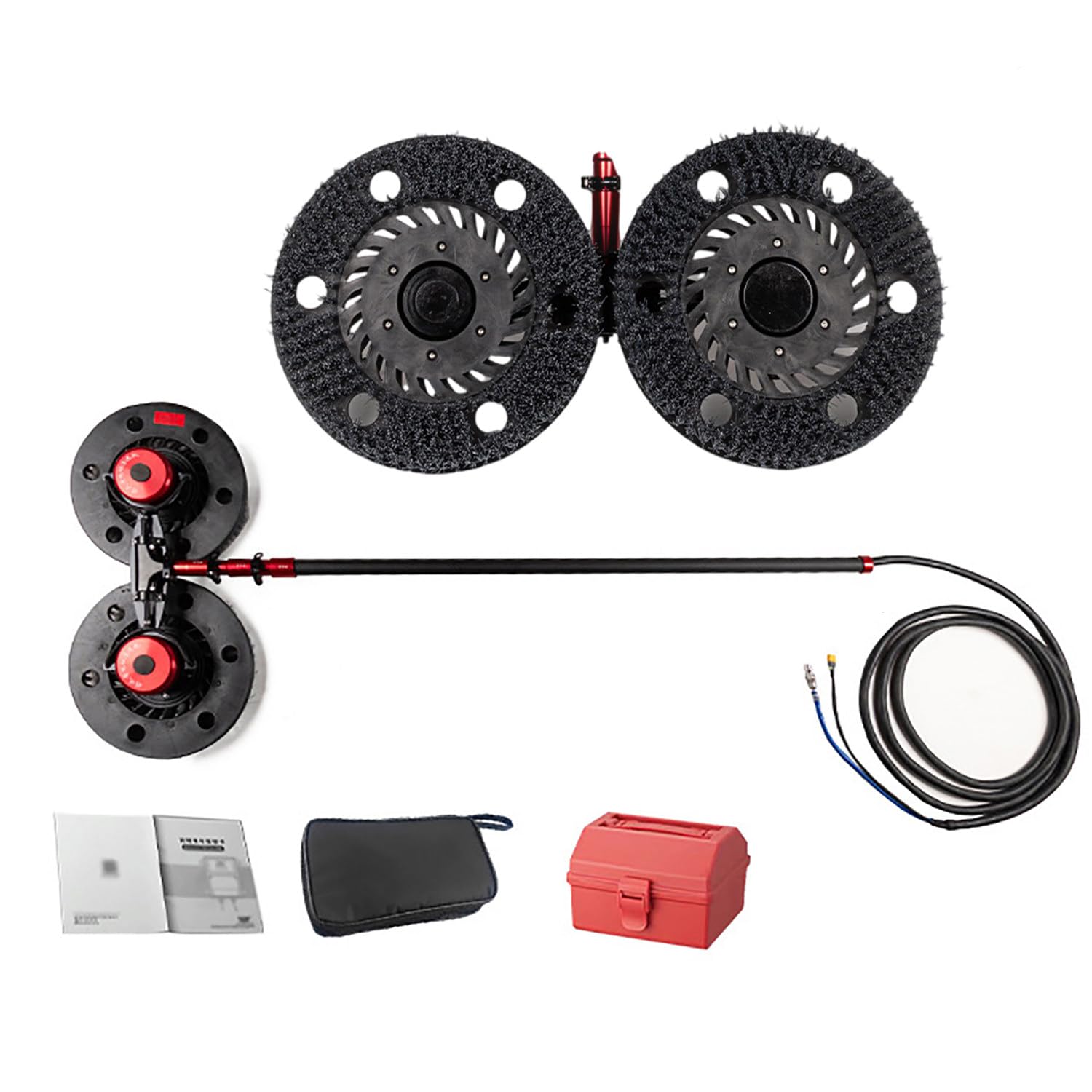 AYCDL Solar Panel Cleaning Kit with Carbon Fiber Telescopic Rod and Dual Brush Head, Ideal for High Pollution Areas,7.2m