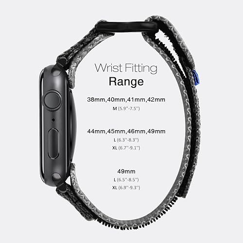 Vista 29 de Nereides Correa deportiva de nailon resistente con diseño de bucle tejido compatible con correa de Apple Watch, para iWatch de 1.65, 1.73, 1.77