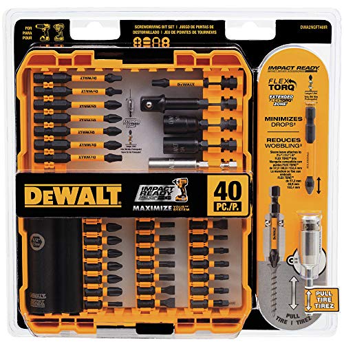 DEWALT FlexTorq Impact Driver Bit Set, 40-Piece (DWA2NGFT40IR)