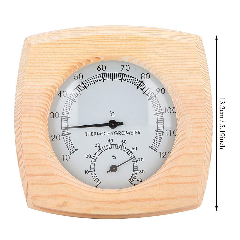Fdit Drewniana sauna higrotermograf termometr higrometr Sauna pokój z drewna jodłowego Dial miernik temperatury wilgotności Monitor wewnętrzny