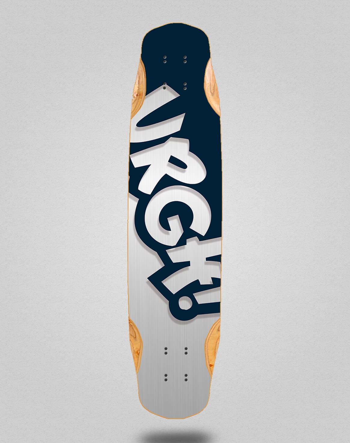Urgh Skate Skate Longboard Deck Mix Bamboo 38 x 8,45 Classic Blue Silver