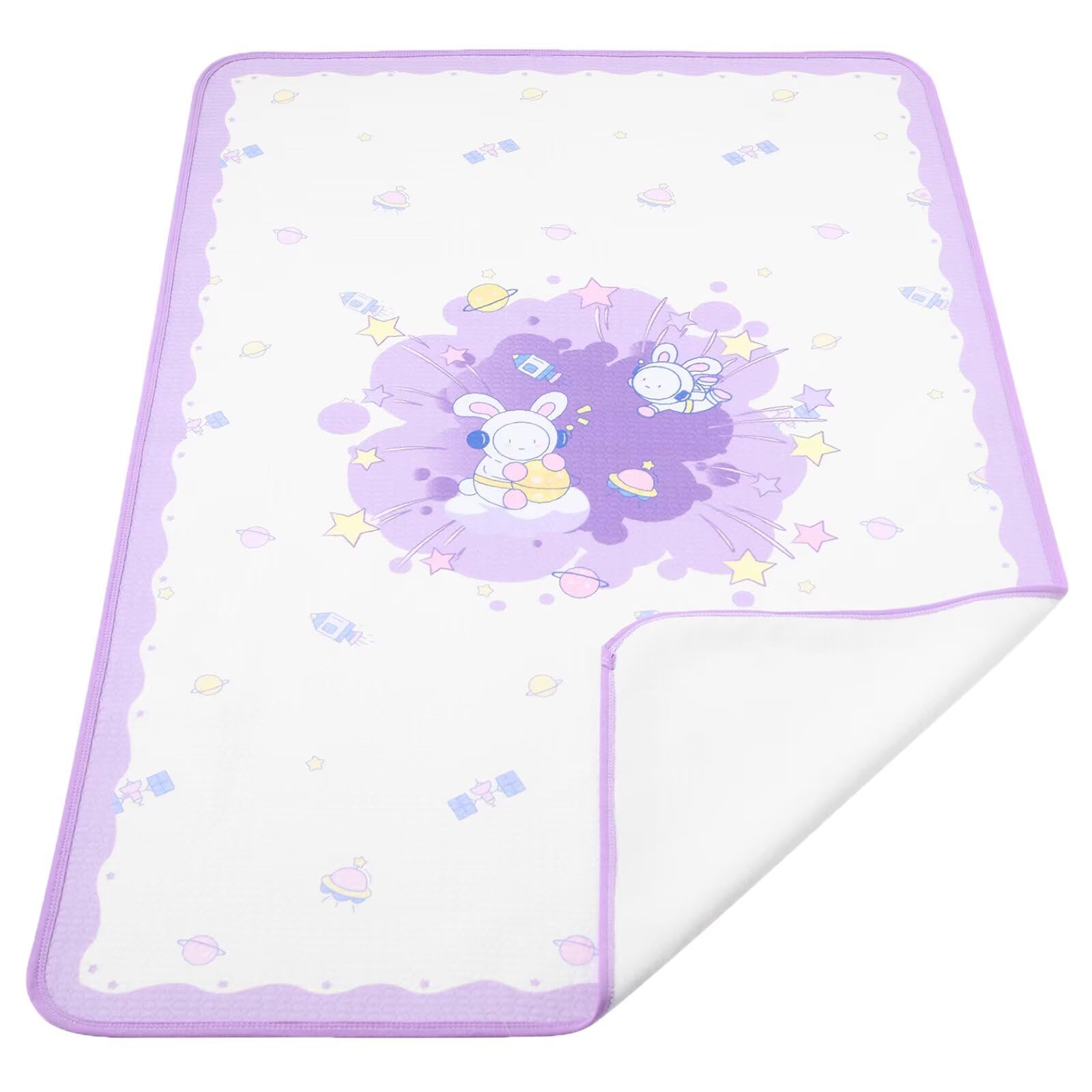 Landofgenie Oversized Waterproof Changing Mat 80 x 120 cm Washable Reusable Changing Mat - Bunny