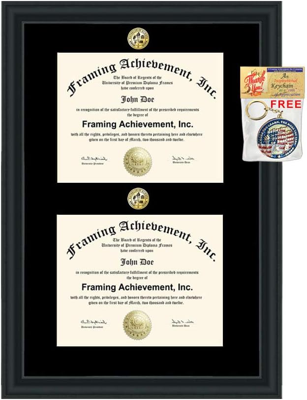 Two Document Certification Wood Satin Rich Black Double