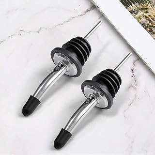 Liquor Pour Spout With Dust Caps - Bottle Pourers for Alcohol, Olive Oil - Speed Pourers, Bar Bartender Accessories