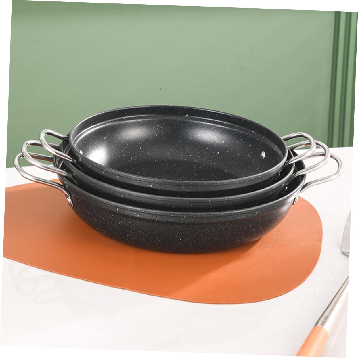 hot Pot Wok Frying pan pan Ramen Pot Small Saucepan South Korea Stainless Steel Saute pan Double Handle hot Pot Tool Metal Household cookware for Kitchen Pot