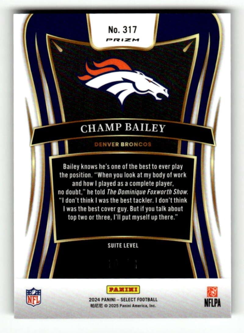 2024 Panini Select Dragon Scale Prizm #317 Champ Bailey /81 Suite Level Denver Broncos NFL Football Trading Card