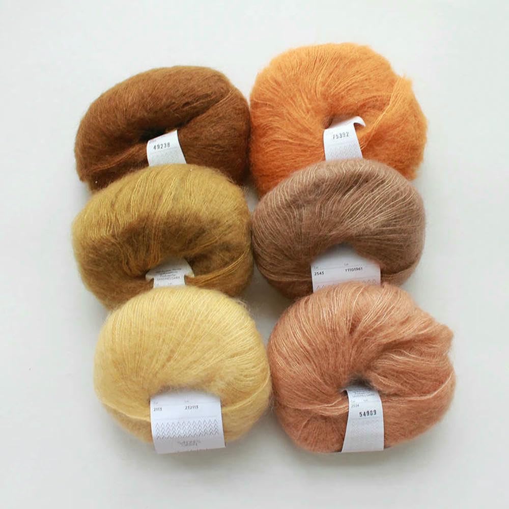 1 gomitolo da 25 g di Filato per Maglieria in Seta e Mohair