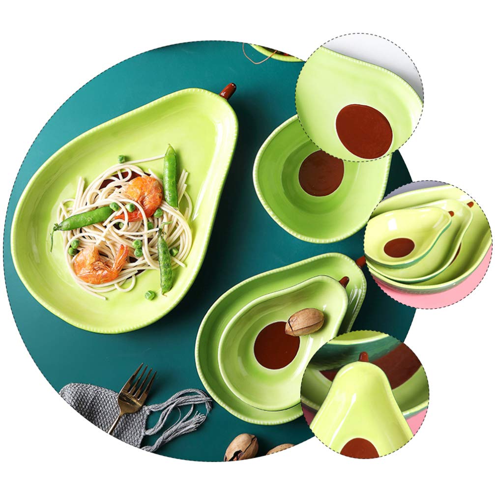 bandeja de fruta, Plato llano con forma de fruta for ensaladas, frutas, snacks, fideos(21.5X14.5X2.5CM)