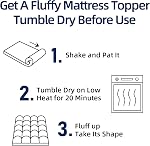 CHOPINMOON Matelas complet Topper extra épais double matelas Pad, en peluche oreiller Top Matelas Couverture de lit doux Topper,18" Poche profonde