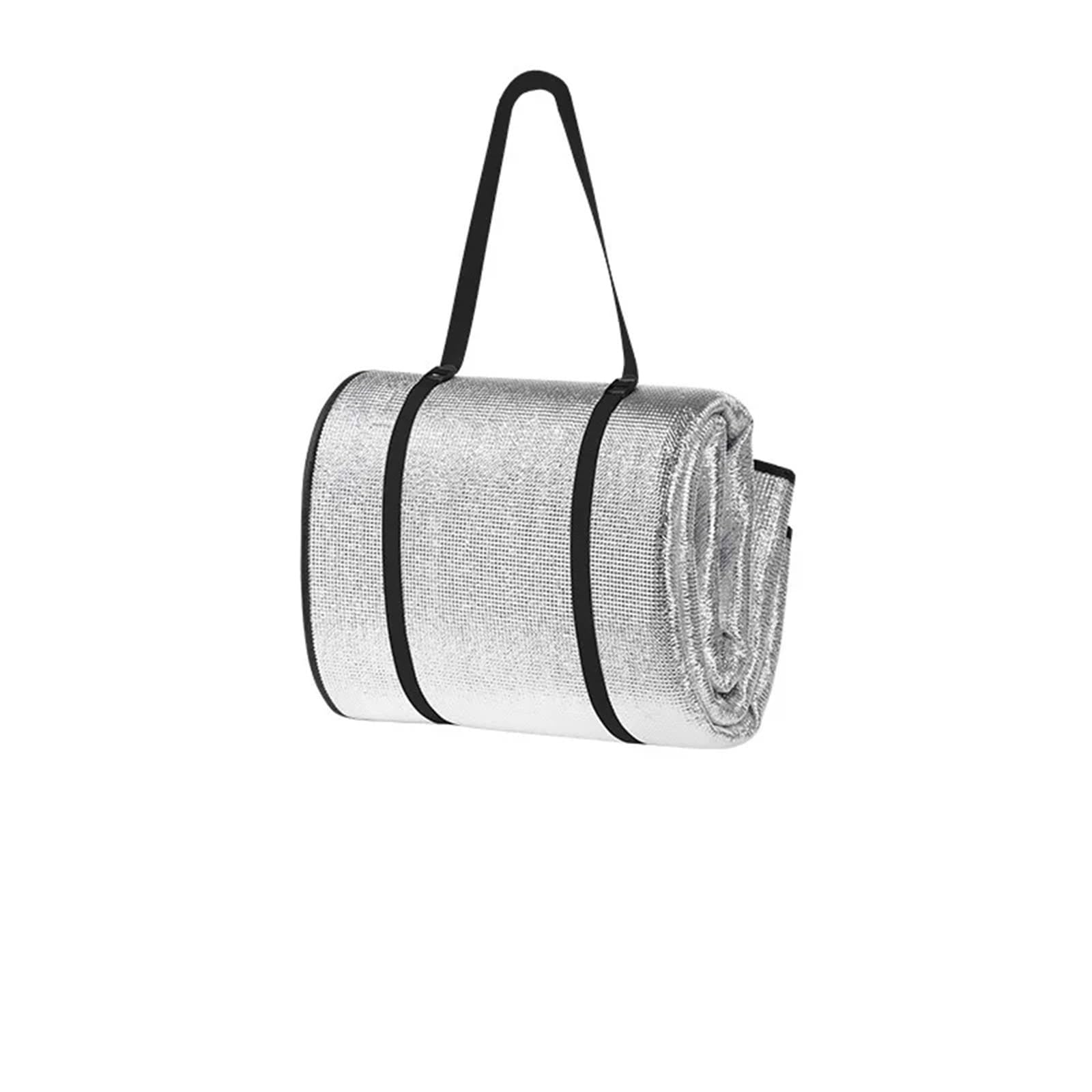 Folia aluminiowa Odporna na wilgoć składana mata piknikowa Namiot kempingowy Czarny biały 2m-2,4m(2m X 2m)