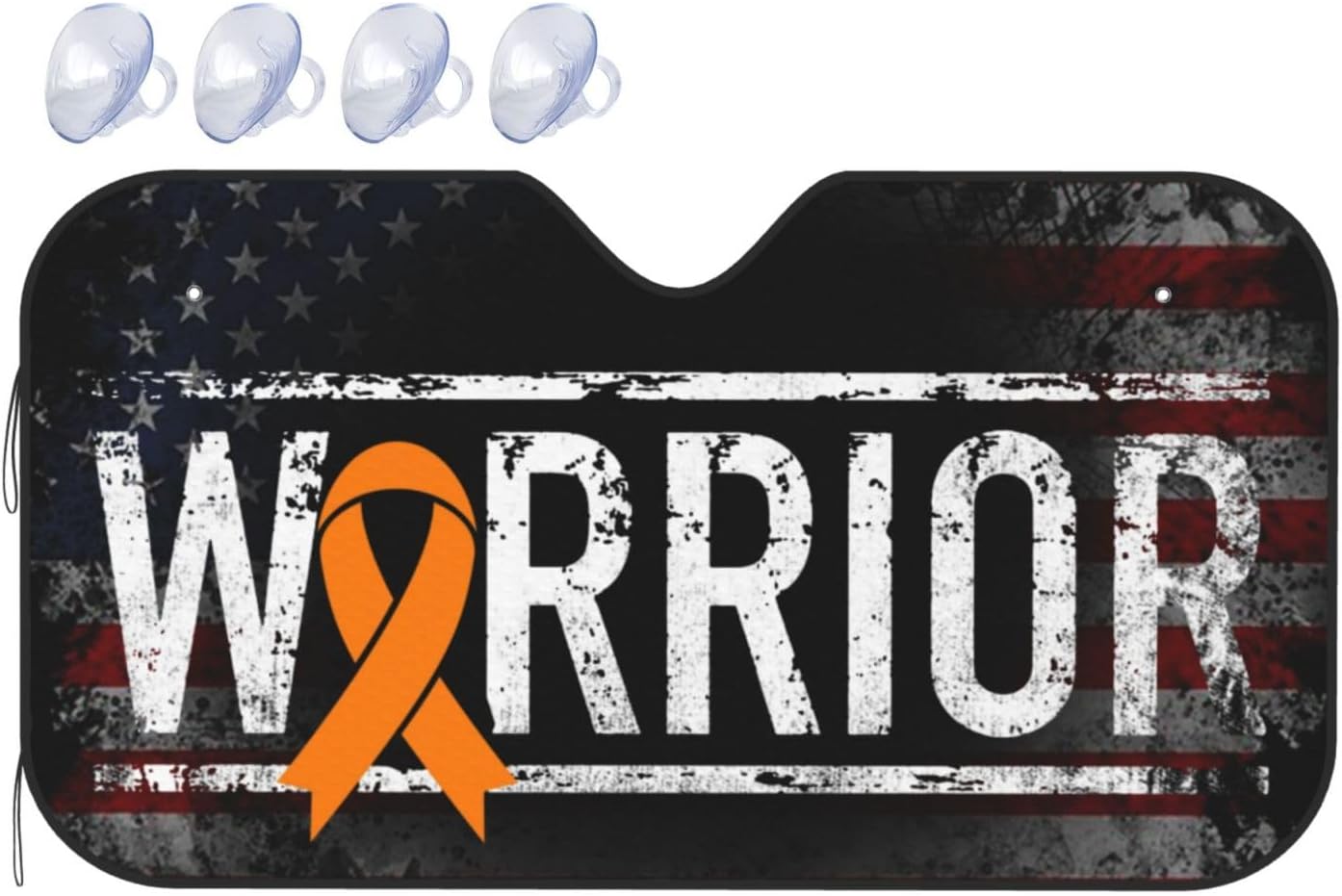 Kidney Cancer Warrior Aweareness Ribbon Foldable Car Windshield Sunshade Blocks Heat and Sun Glare Uv Rays