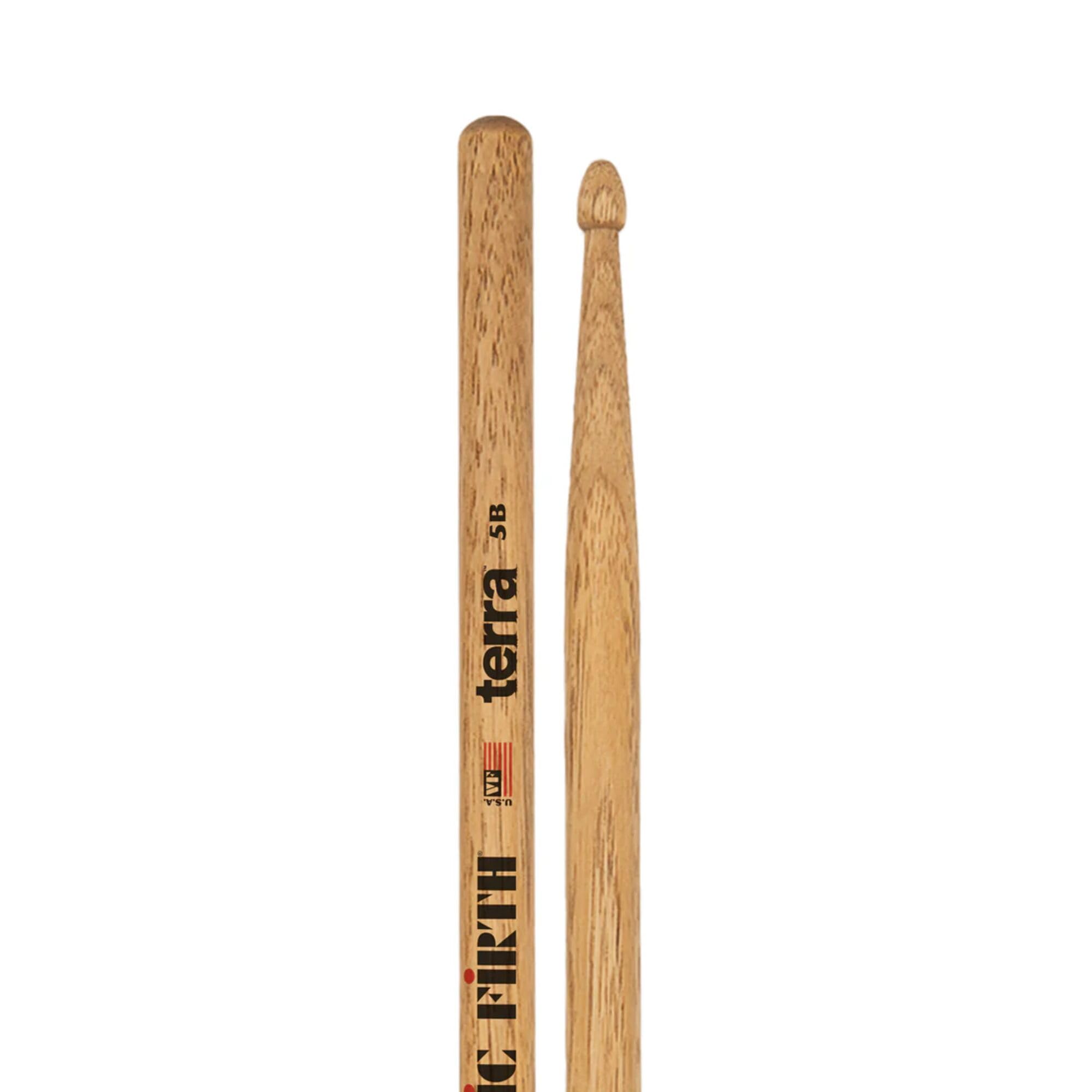 Vic Firth - Baquetas American Classic® Serie Terra 5BT - American Hickory - Punta de madera - Paquete de 4 pares