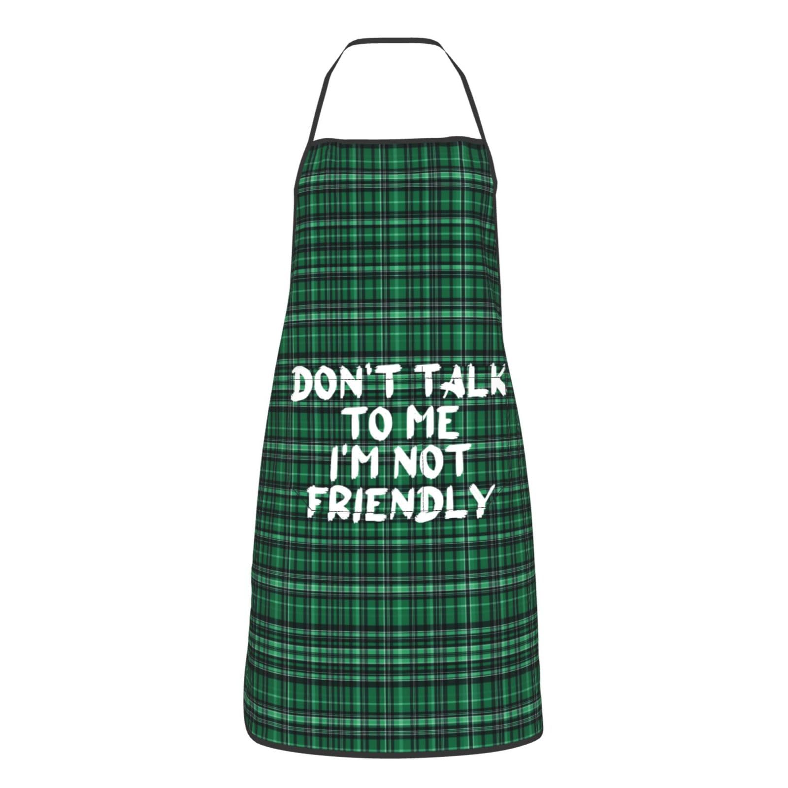 nopicsn Don't Talk to Me I'm Not Friendly Apron for cooking with Pockets Women Men Kitchen Chef Funny Aprons