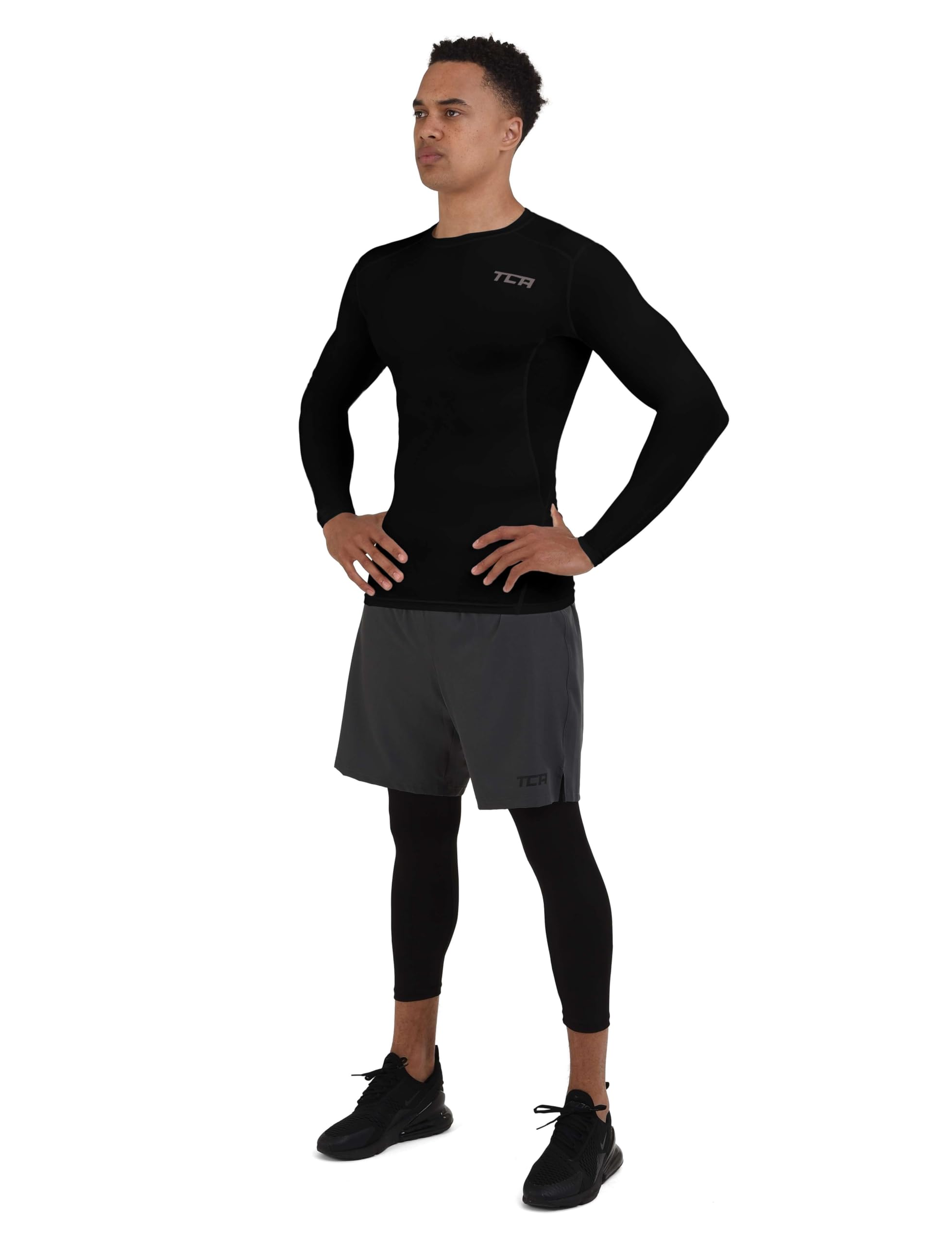TCA Hyperfusion Compression Base Layer Maglia Manica Lunga sotto Maglia da Uomo e Ragazzo - Girocollo