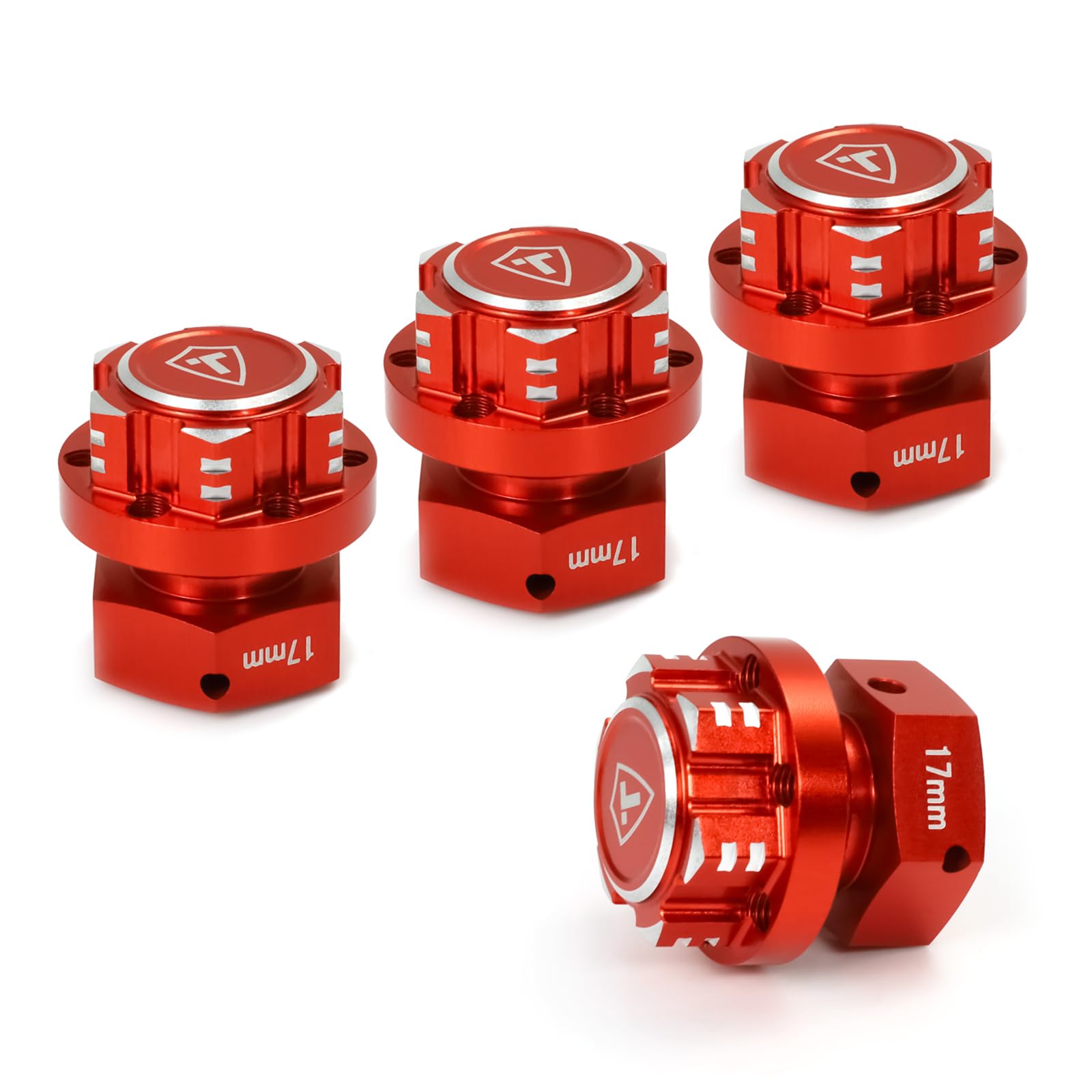 TREAL 7075 Aluminum 17mm (0.67in) Hex Hubs Adaptors Wheel Nuts Compatible with Arrma Kraton 6S EXB?Red