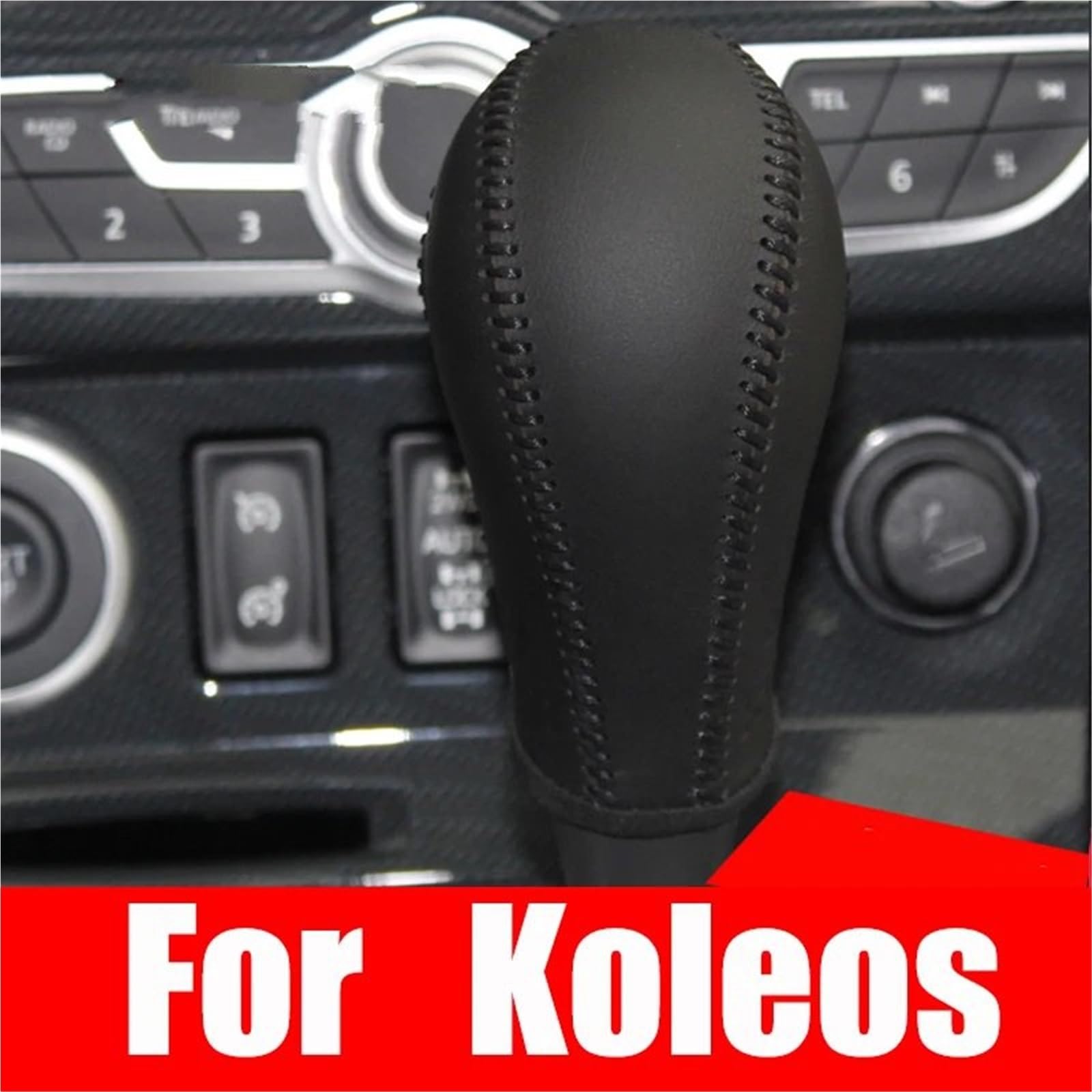 skórzana dźwignia zmiany biegów Osłony dźwigni zmiany biegów pasujące do Renault Koleos Samsung QM6 2009 2016 ze skóry naturalnej(Red)