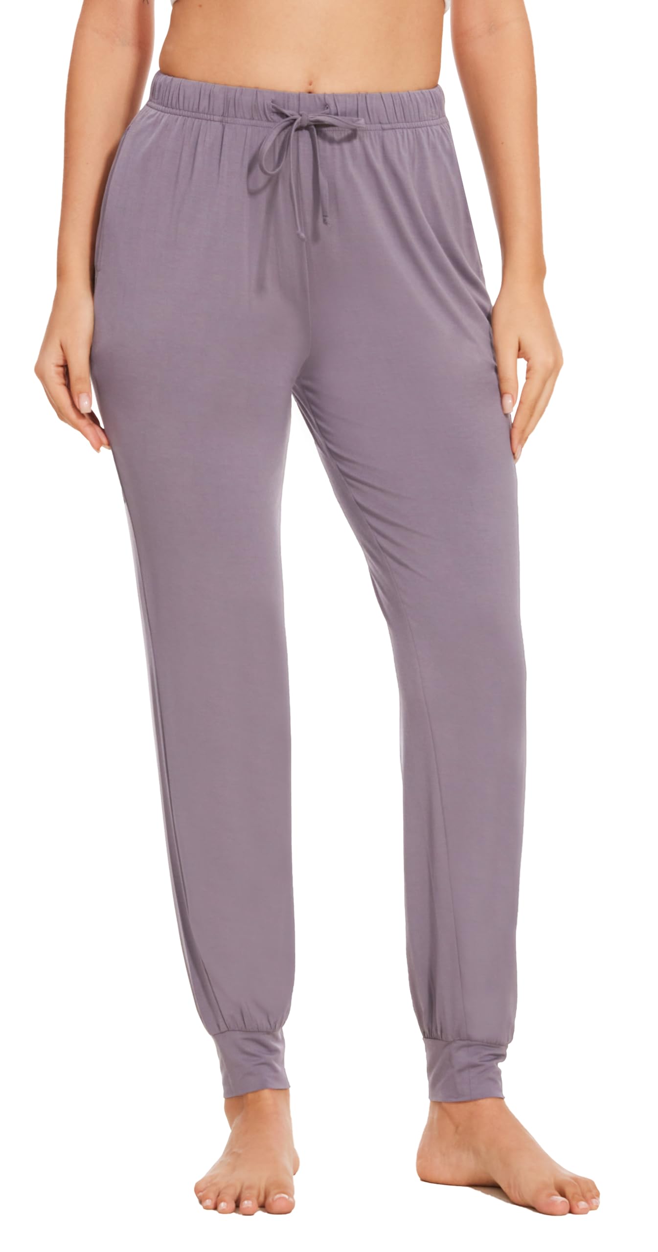 EASWEET Bamboo Viscose Pajama Bottoms Women Drawstring Waist Pajama Pants with Pockets