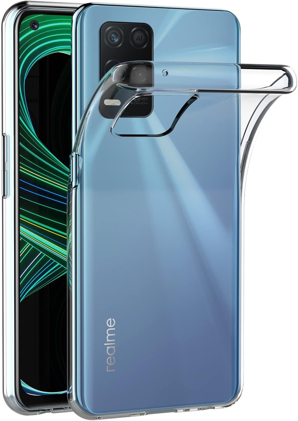 AICEKCase Compatible for Realme 8 5G, Transparent Silicone Case for Realme 8 5G Cover Bumper Clear Case