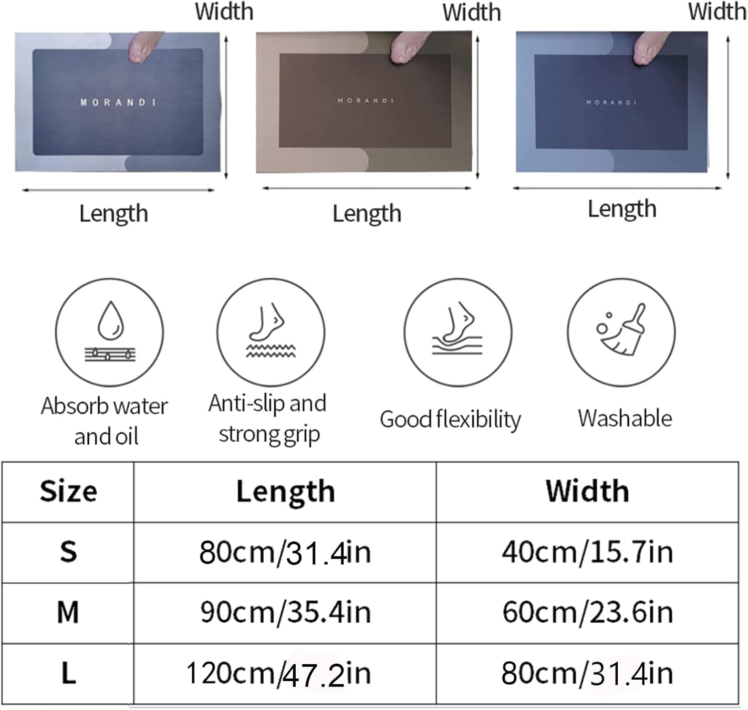 MORANDI Super Absorbent Floor Mat,Silicone Quick Dry Bath Shower Non-Slip Rugs and Mats for Home Bathroom Floor Water Bath Mat (Brown, 23.6" x 35.4"(60cm*90cm))